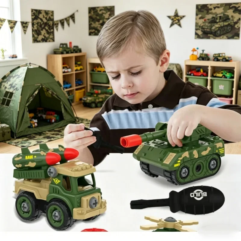 

Disassemble Police Car Toy Detachable Building Design Practical Screwdriver Included Intelligence Training Plaything Boy Gifting