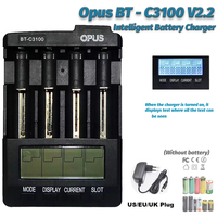 Smart Battery Charger Accessories & Parts New OPUS BT-C3100 V2.2 Universal Four Slots LCD Screen Replenisher Smart Rechargeable