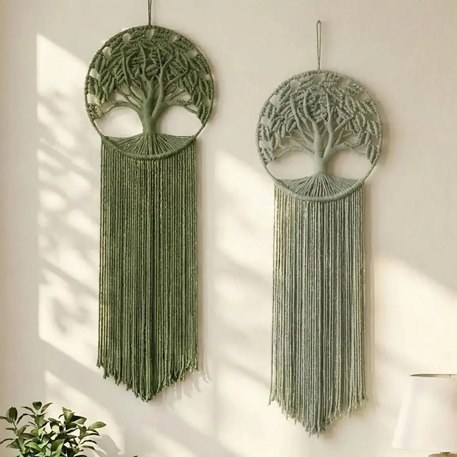 Nordic Hand-woven Tree of Life Tapestry Wall Hanging Living Room Wall Hanging Bedroom Corridor Stair Wall Decoration Accessories