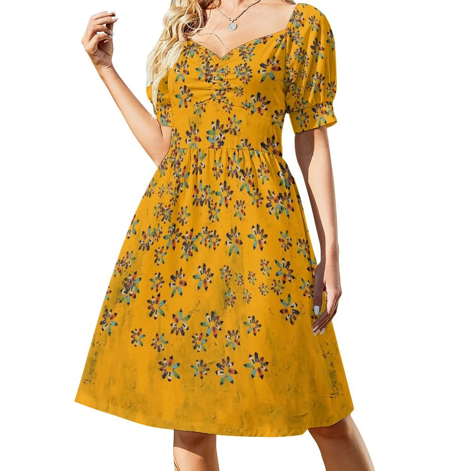 

Sweet Apple Petals - Saffron Short Sleeved Dress festival outfit women women long dresses Elegant gown Dress