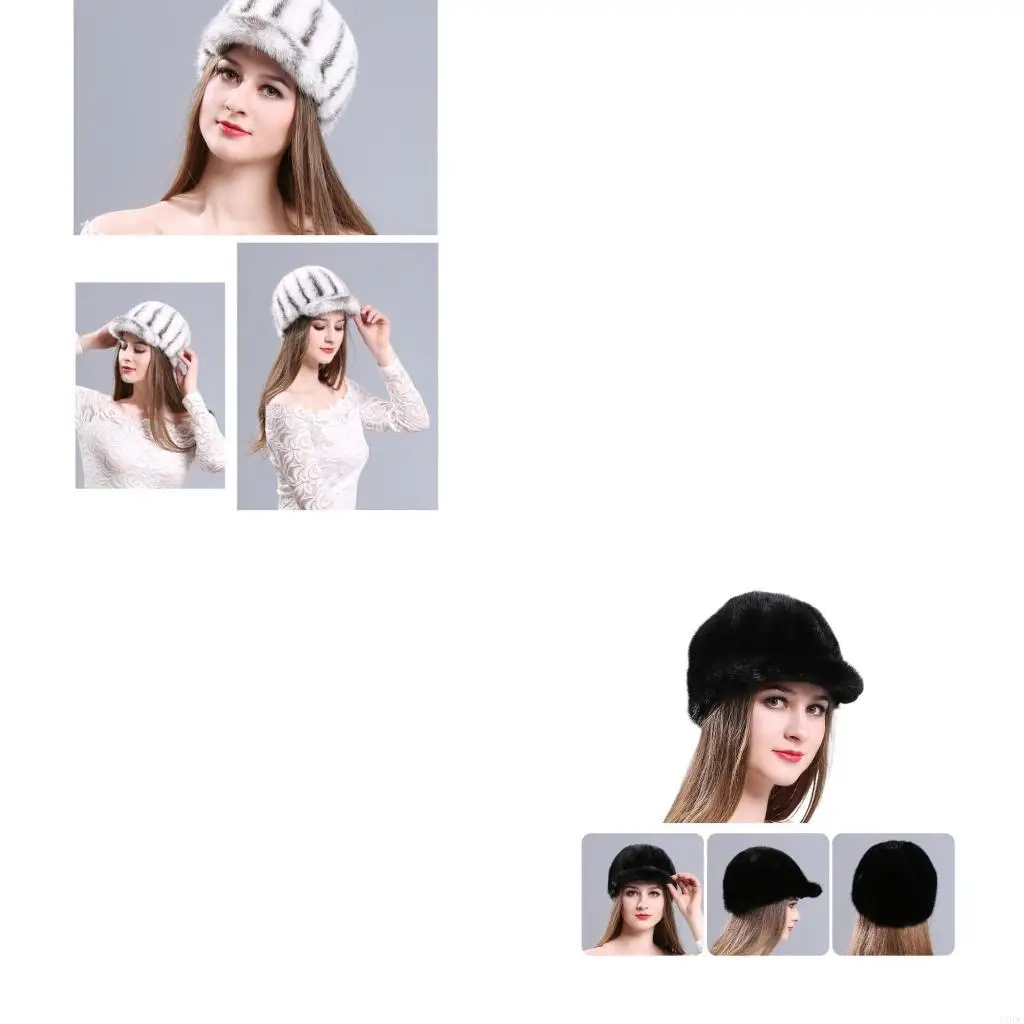 Windproof Real Mink Furs Bucket Hat Winter Hat for Fashion Forward Adult Unisex Y166