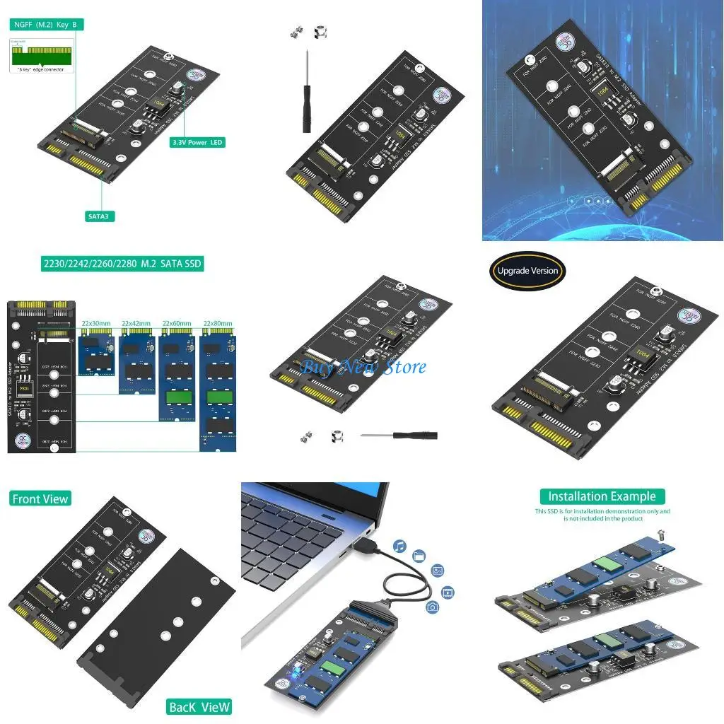 

20CE 2.5inch SATA3.0 M.2 to SATA3.0 Adapter Card B SSDs Converter M.2 Drive