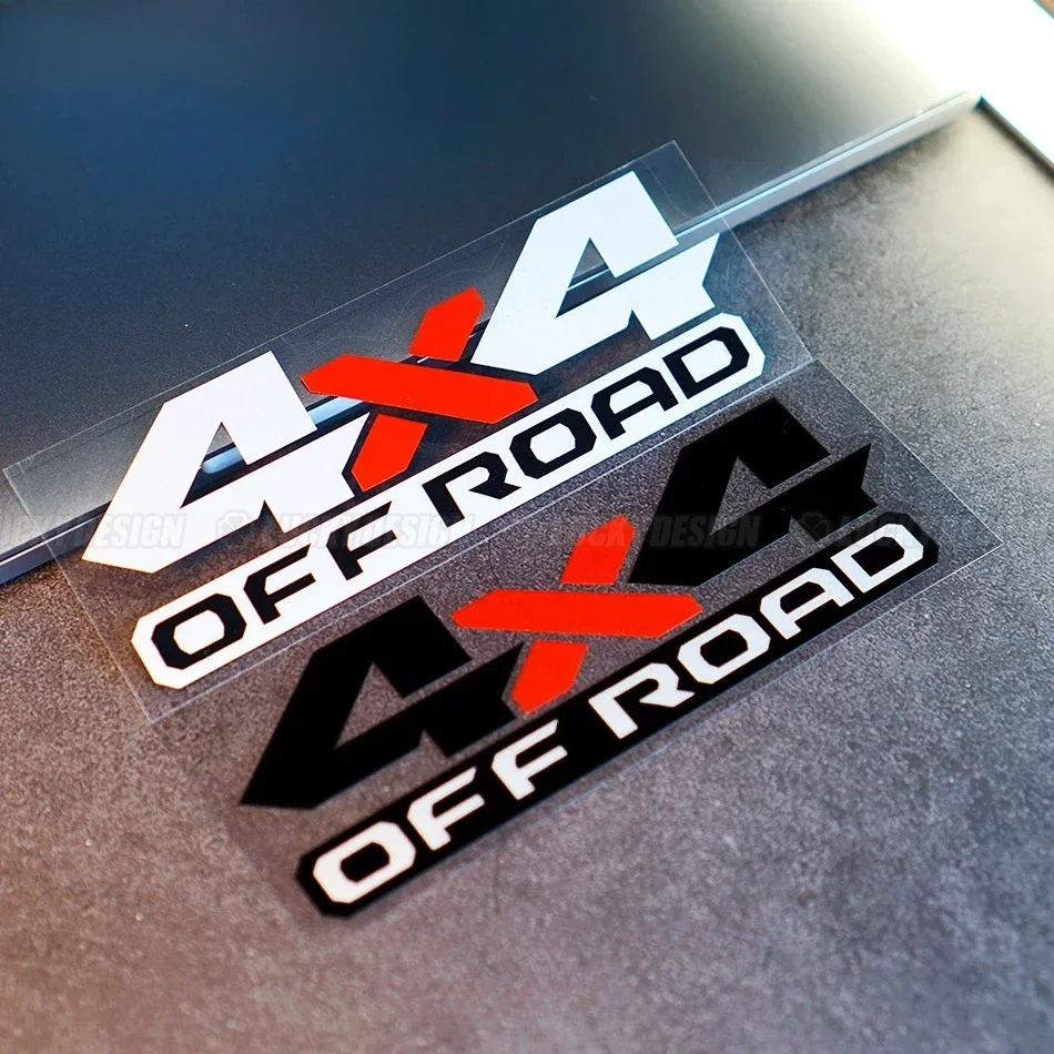 2D Flat 4X4 Off Road Vinyl Sticker 2pcs, Waterproof UV Resistant, for SUV Scratch Hiding Decor, Holiday Gift