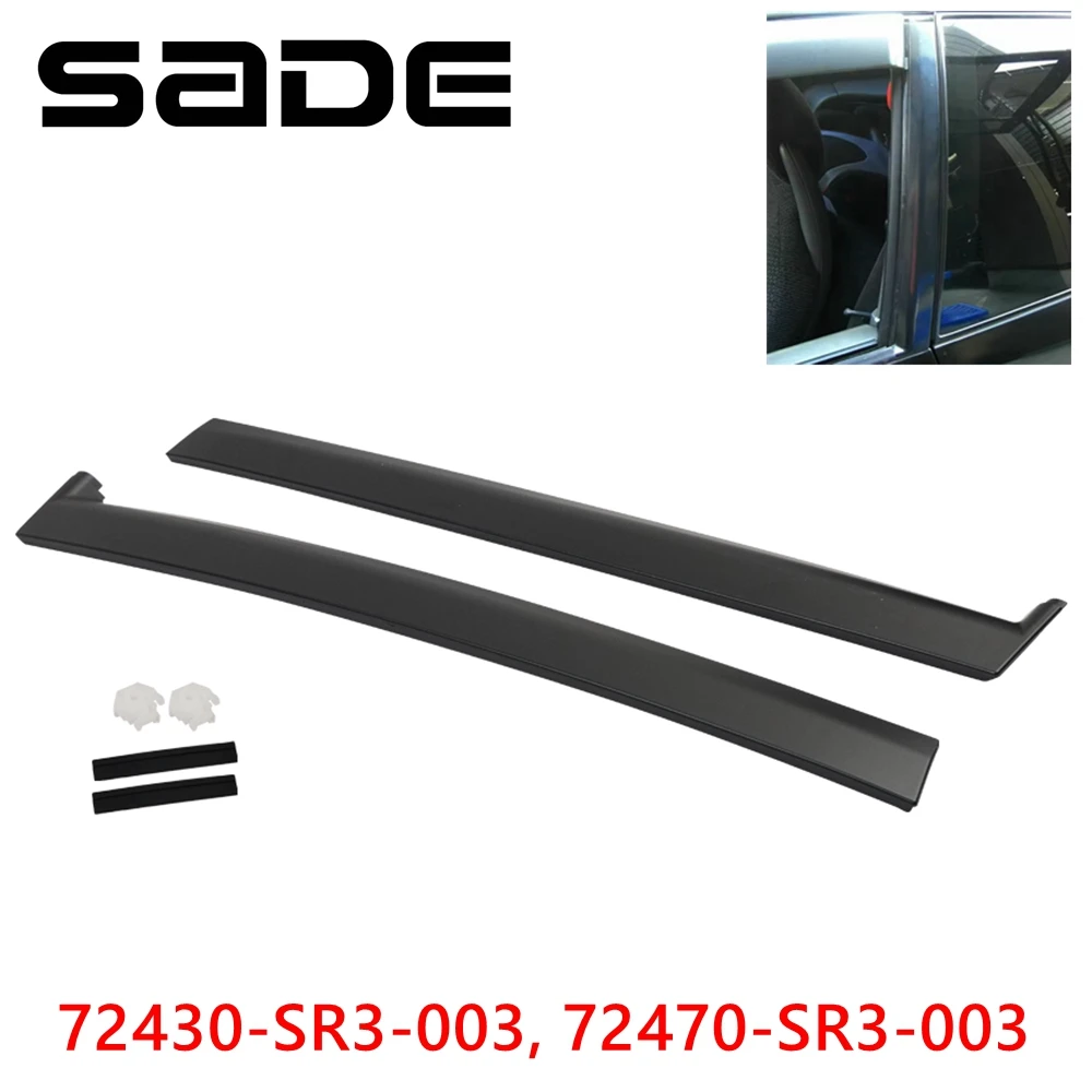 Lewa prawa przednia szyba A-Pillar Trim Molding Door Garnish Trim Pillar Panel dla 1992-1995 Honda Civic 2Dr 3Dr 72430-SR3-003