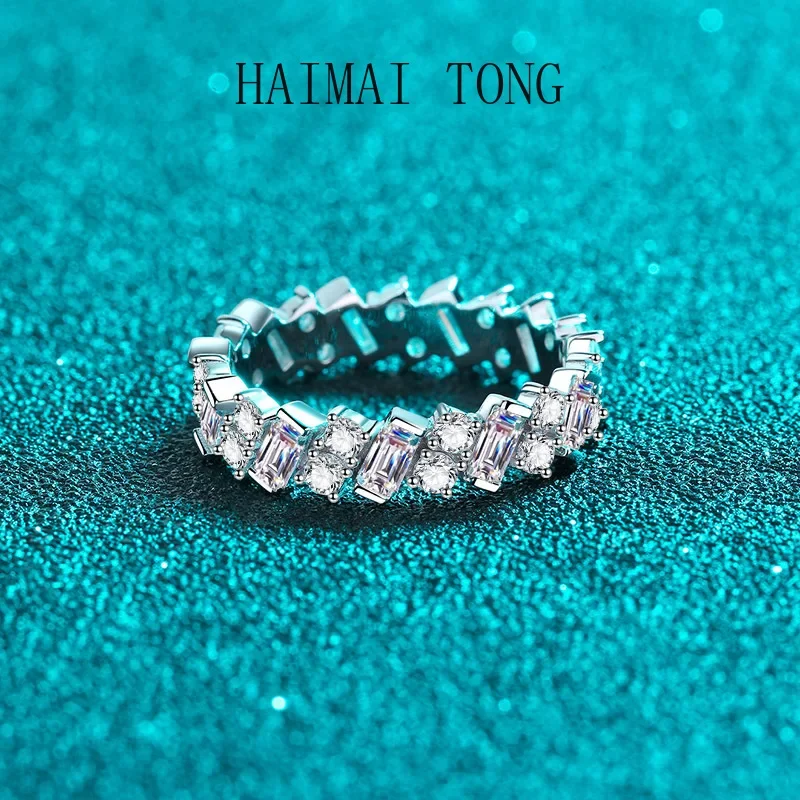 

HAIMATONG PT950 Платиновое женское кольцо Полный круг Муассанит Кольцо Производитель Пятно Оптовая продажа Подарок на День памяти