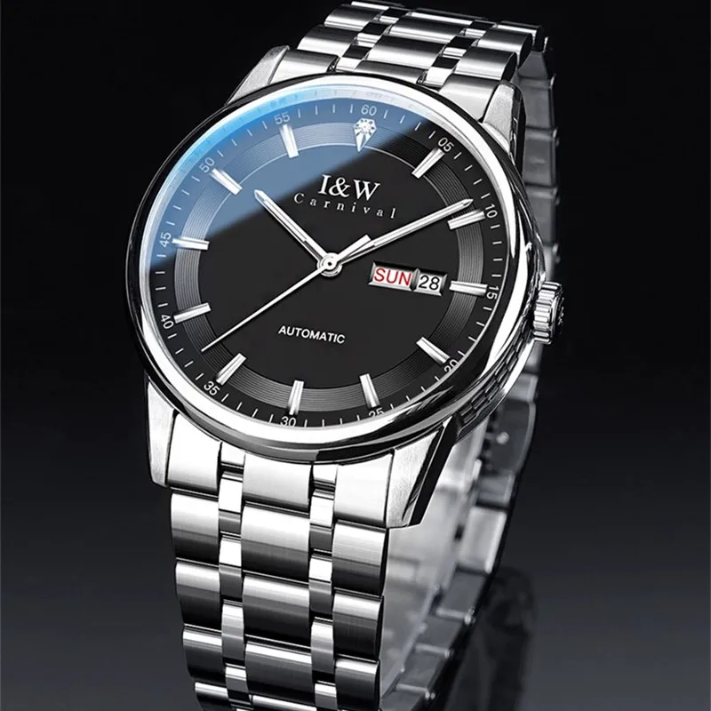 CARNIVAL Brand Mechanical Watch Luxury Sapphire Calendar MIYOTA Movement Automatic Wrist Watches Waterproof for Men Montre Homme