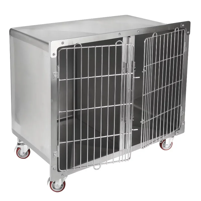 Solid Wall Breathable Pet Cage Professional Stainless Steel Pet Cage Modular Breeding Kennel