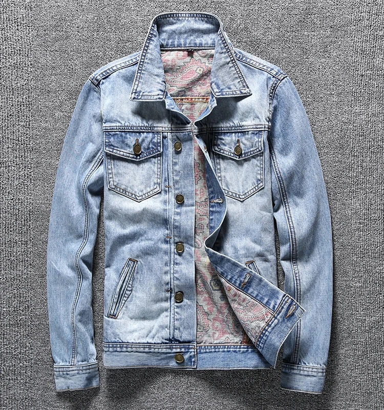 Autumn Denim Jacket Men's 2023 New Korean Version Fashion Slim Fit Casual Washed Print Men's Versatile Leisure Jacket Coat