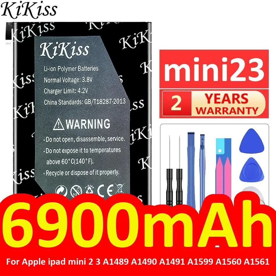 Tablet Battery Reliable Replacement High-Capacity For Apple iPad Mini 2 3 A1489 A1490 A1491 A1599 A1560 A1561 mini23 6900mAh