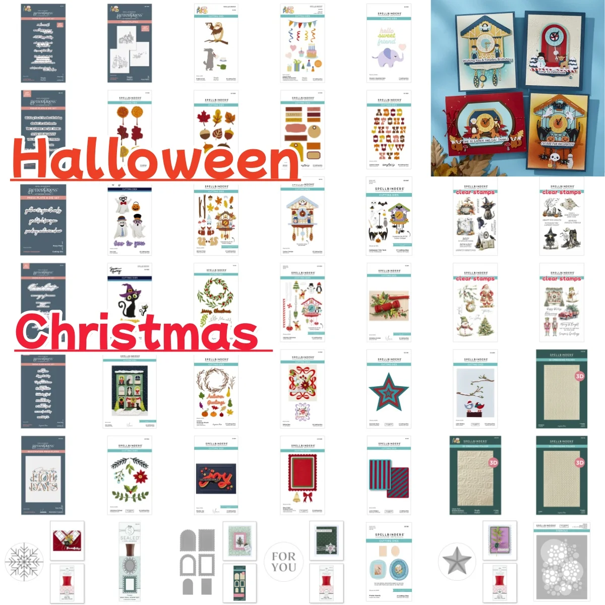 

Christmas and Halloween Autumn Collection Metal Cutting Dies Clear Stamp Hot Foil DIY ScrapbookDecoration Embossing Template
