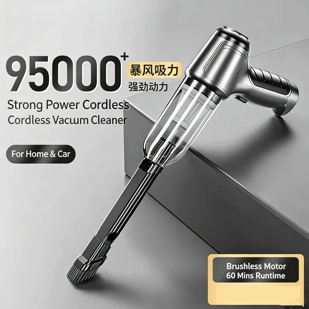 Car-mounted Wireless Vacuum Cleaner - Multi-functional, Powerful Suction and Blowing Device for Household Use - Small Handheld