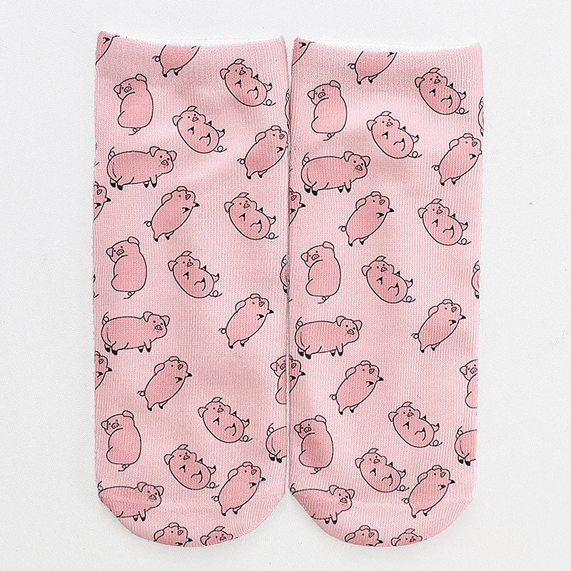 

Cartoon pig Women's Breathable Cotton Socks Lovely Animal Pattern Girl Sock Cotton Female Socks
