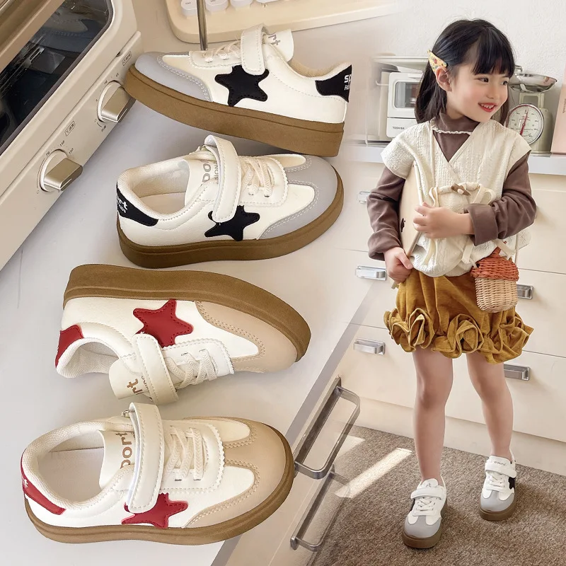 

Children's Little WhiteShoesGirlsKindergarten Indoor Shoes 2025 Spring and Autumn New Girls Baby Anti-slip Soft-soled Shoes Tide