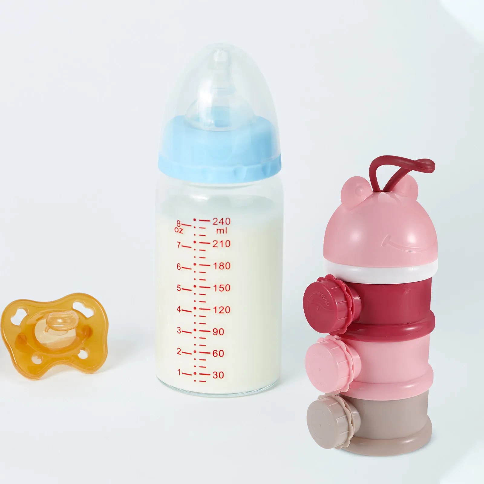 Three-Layer Rotating Colorful Milk Powder Container Portable Formula Dispenser Stackable Baby Feeding Storage Travel Box