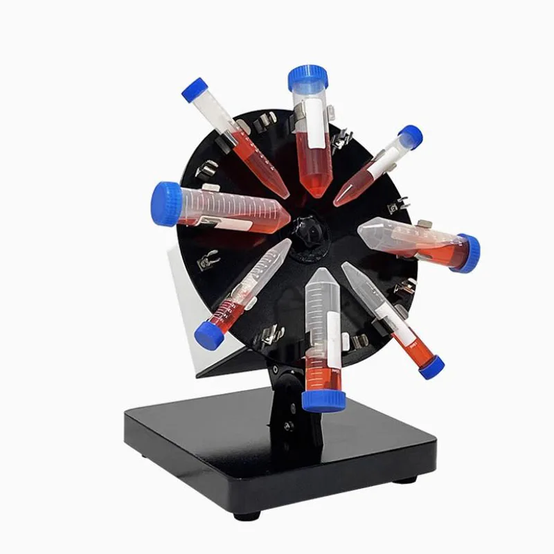 La velocità continua da 20-80 giri/min contiene tubi da 50/15/5 ml (4+4+8) Agitatore da laboratorio per miscelazione, estrazione, miscelatore vortice con piattaforma rotante