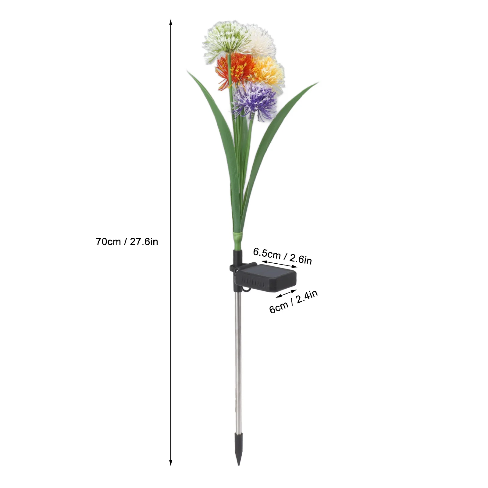 2 Set Solar Flower Stake Light IP65 Waterproof Decorative Solar Stake Lamp for Outdoor Garden Yard