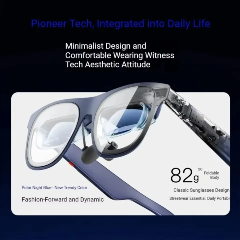 1S Smart AR Glasses Native 2D to 3D Virtual Reality 3DoF Spatial Hover 500