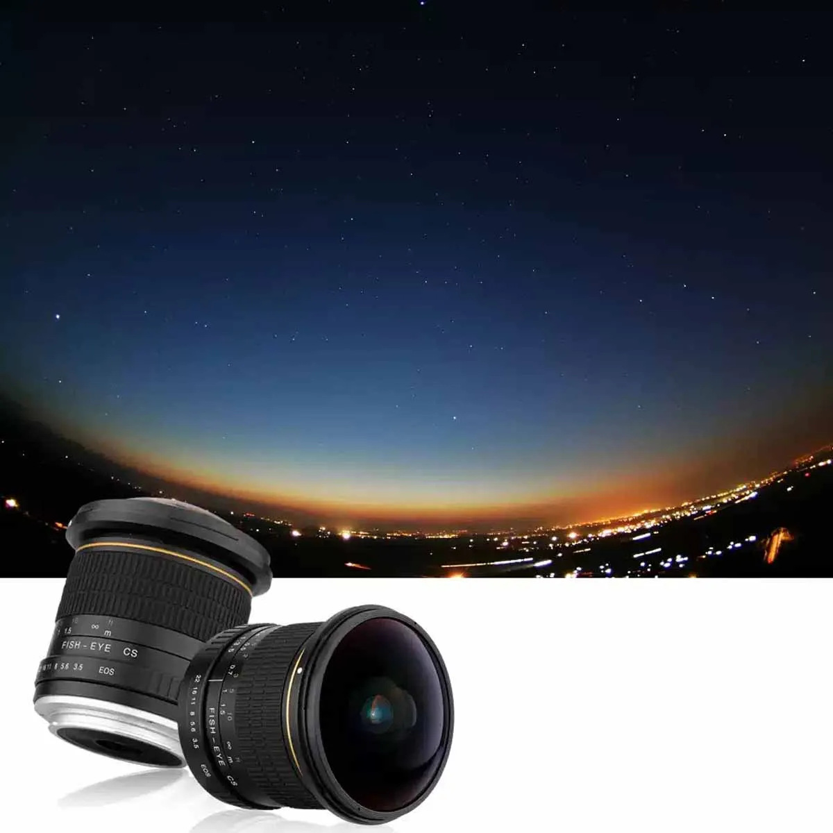 8mm Ultra Wide Angle Fisheye Lens F3.0-22 Manual Lens for Nikon Canon DSLR Half Frame Compatible