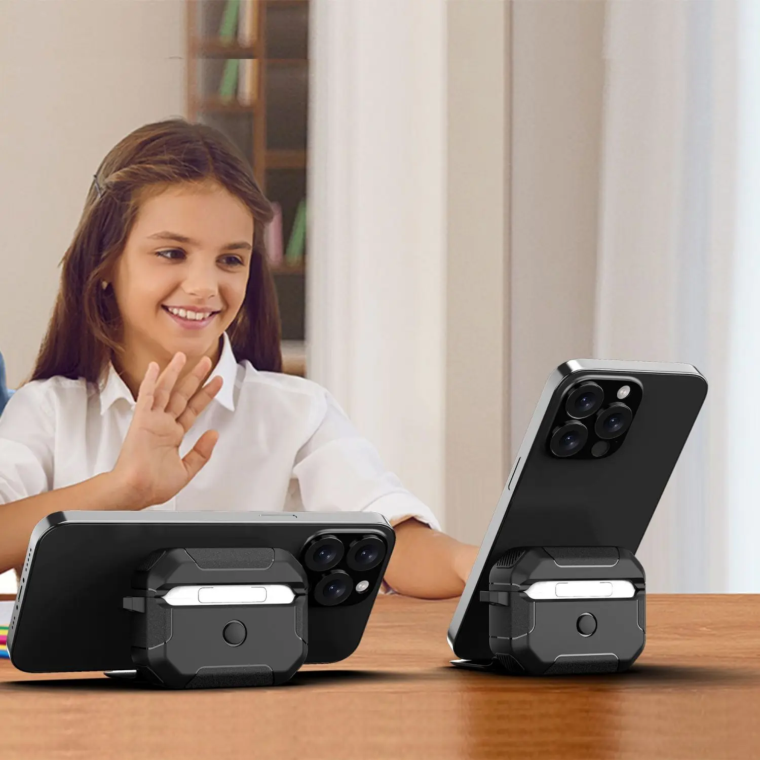 غطاء فاخر لأجهزة AirPods Pro 2 2022 2023 حافظة سماعة الاذن لأجهزة AirPods 3 2 1 Pro حافظات واقية لأجهزة AirPods Pro2 مع حامل هاتف