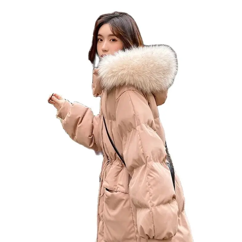 

2023 Winter New Down Cotton-Padded Ladies' Coat Thickened Relaxed Versatile Students'Receive Waist Slim Long Warm Overcoat