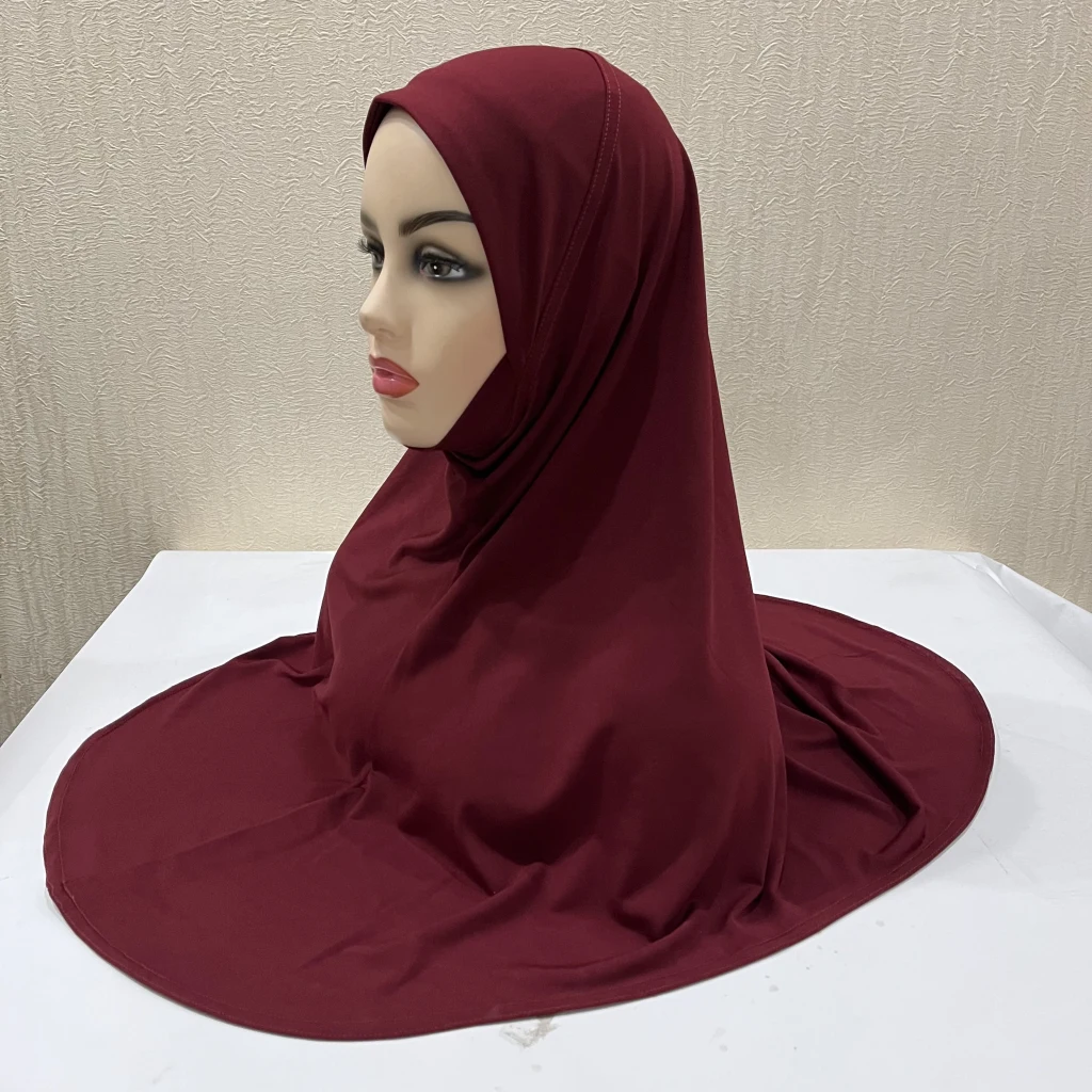 H124 Erwachsene, hochwertiger, großer muslimischer Hijab-Schal mit Kinnteil, islamisches Kopftuch, Hüte, Armia, zum Anziehen, Kopfbedeckung, Turban-Kappen – Detail 40