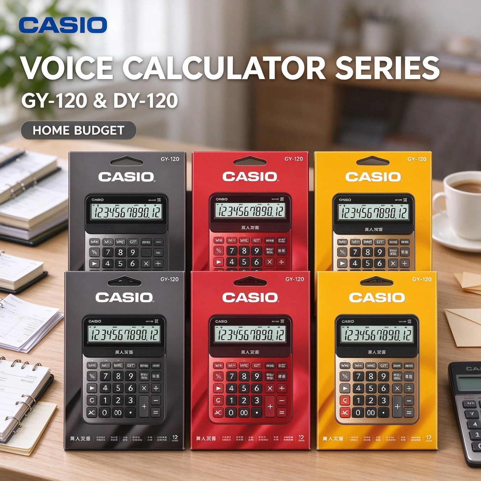 Casio GY120 DY120 12 Digit Voice Calculator, Independent Memory for Shop Cashier, Home Budget and Business Accounting
