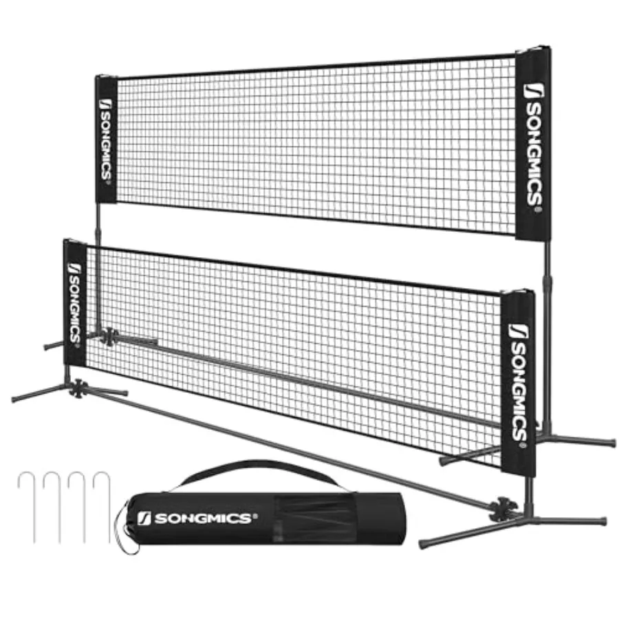 

Badminton Net Height Adjustable Volleyball Net Pickleball Net for Junior Tennis Indoor Outdoor Court Foldable Nylon Net with Po