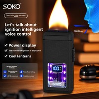New Butane Gas Lighter Trendy Play Induction Open Flame Lighter Inflatable Cigarette Gravity Shake Induction Lighter