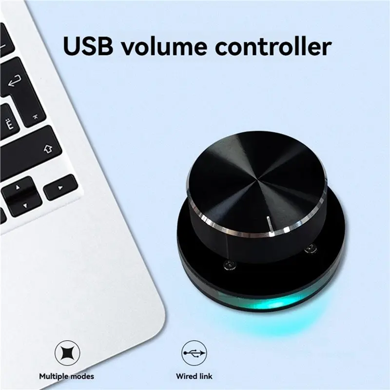 Reliable-5X USB Volume Control Knob For Android PC Multimedia Type C External Media Adjustment Controller EC11 With RGB Light