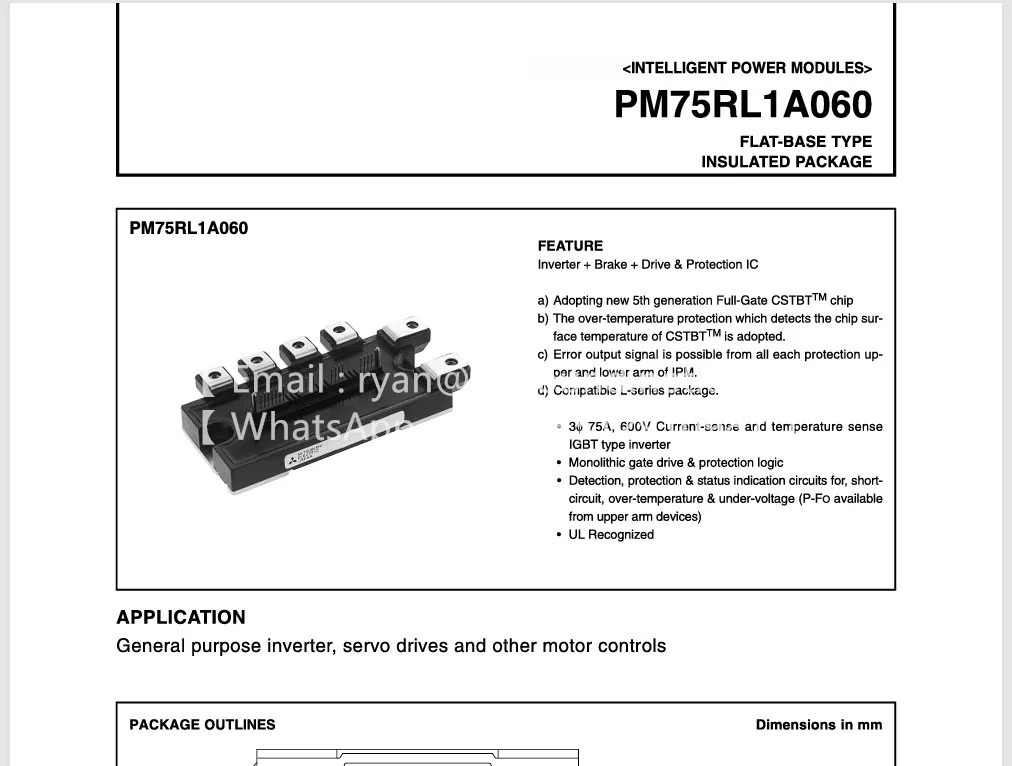PM75RL1A060  INTELLIGENT POWER MODULES