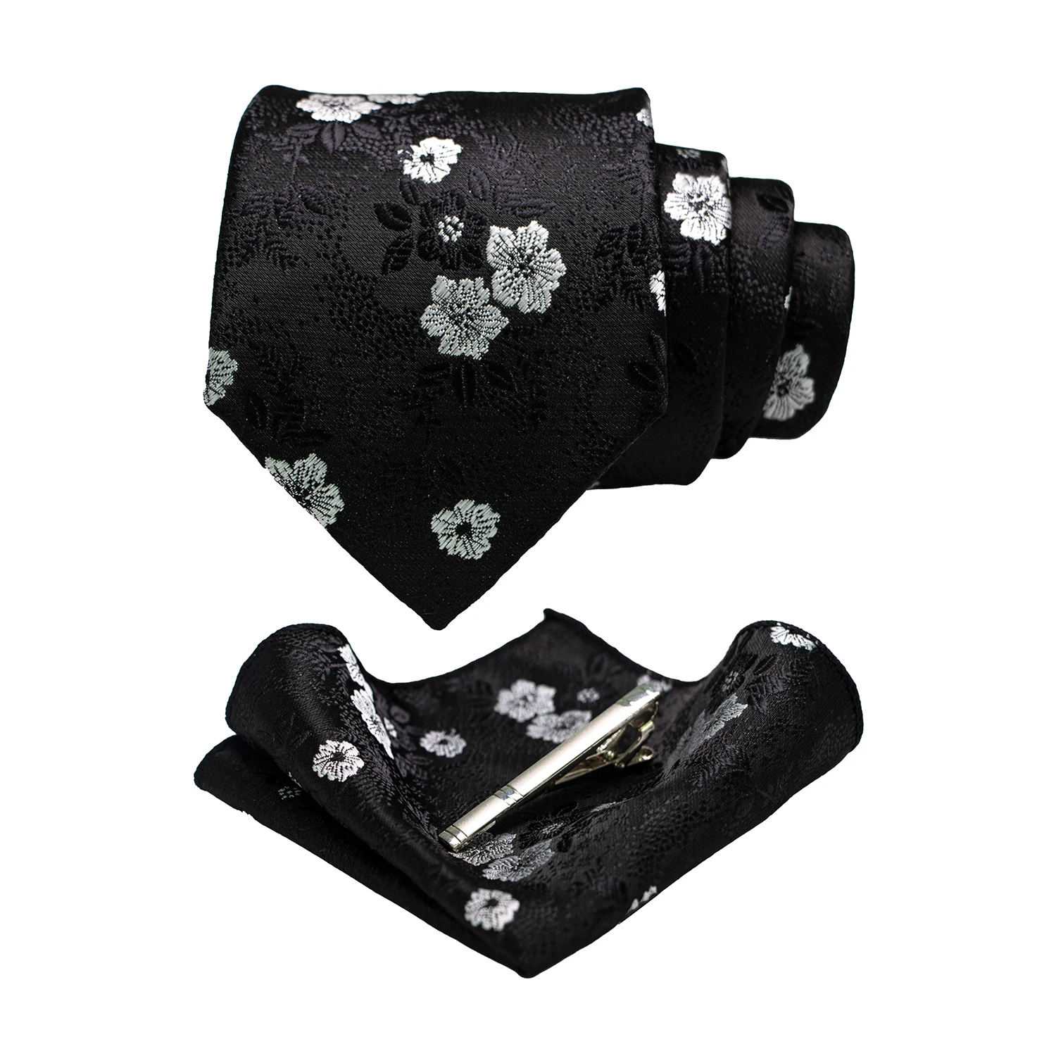 JEMYGINS Floral Seide Männer Krawatte Einstecktuch Krawatte Clip Sets Hochzeit Party Krawatte Männer Zubehör Hohe Qualität Gravata – Detail 17