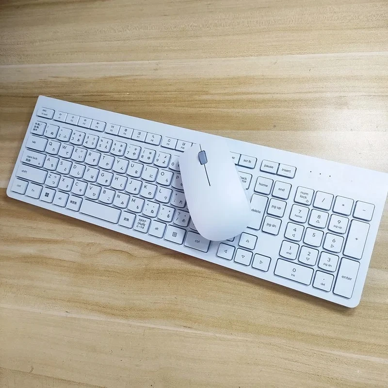 Japanese layout Black White wireless Keyboard and mouse set for Lenovo KB203W mute office keyboard