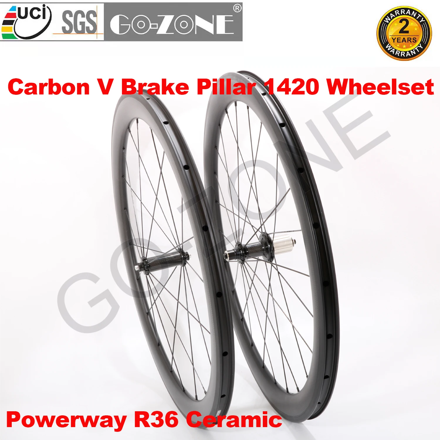 26mm Ceramic Hubs Carbon 700c Wheelset Clincher Tubeless Customizable New Powerway R36 Pillar1420 Carbon Road Rim Brake Wheels