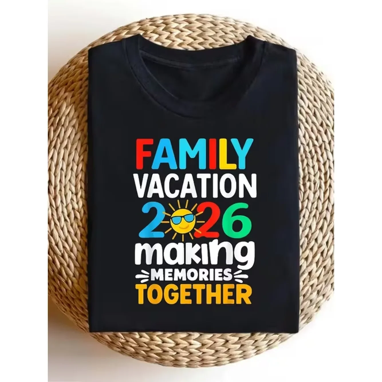 Graphic Mens T Shirt 2026 Family Vacation Travel Souvenir Parentchild Tshirt 1n Regular Fit Round Neck Tshirt Perfect Gift for Birthday Christmas Party Casual Apparel Durable Stitching2026 Summer Short Sleeve