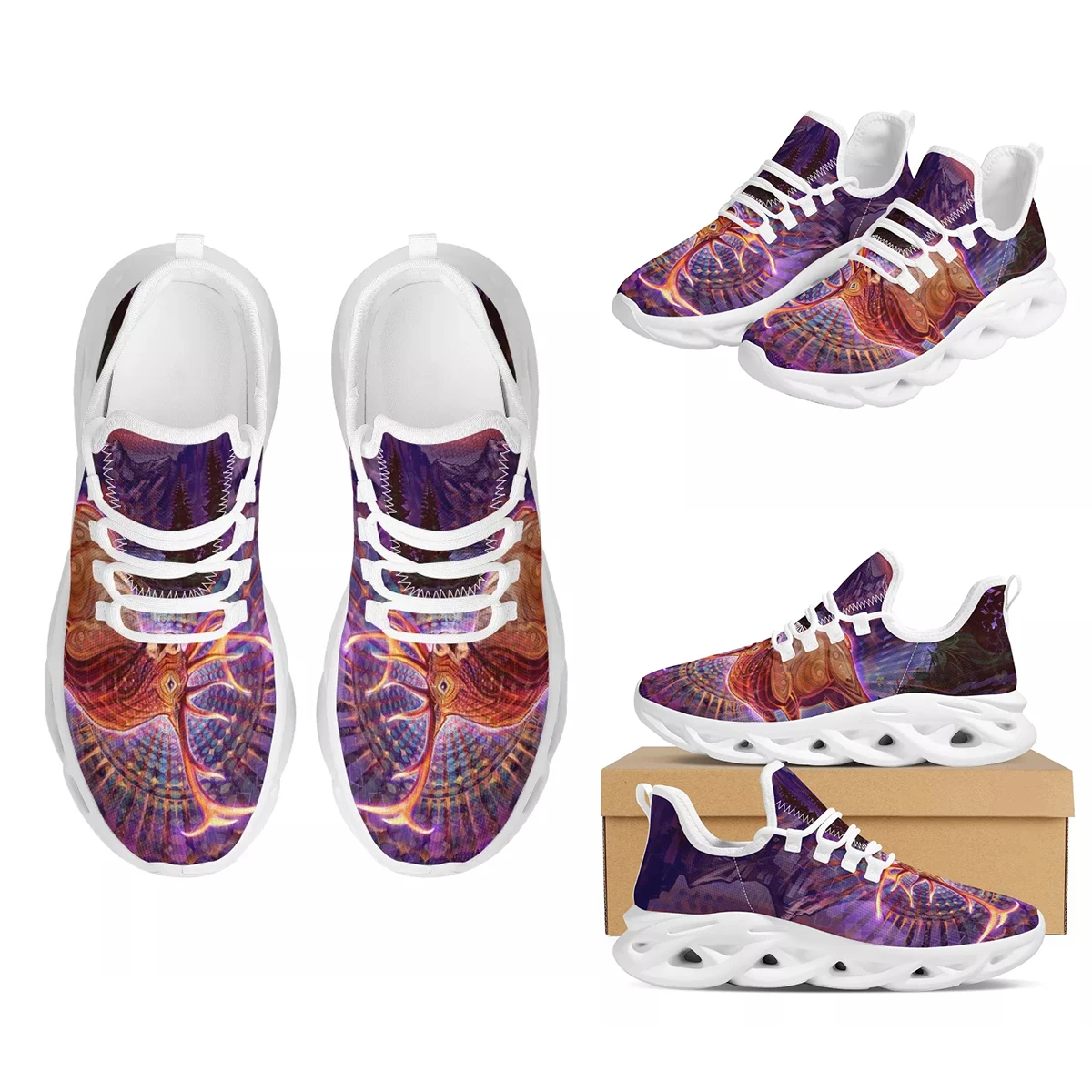 Fashion Printing Cute Deer Men's Shoes Breathable Outdoor Workout Shoes New Professional Men's Walking Shoes