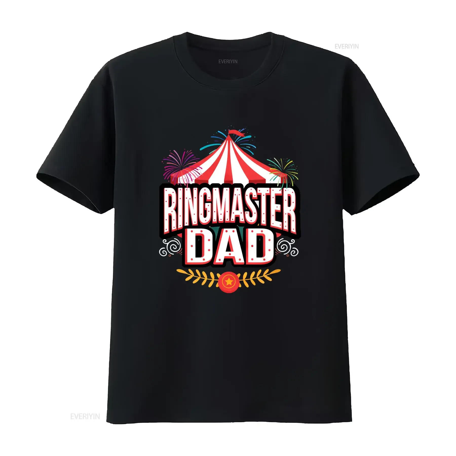Men's Funny Circus Ringmaster Dad Print Carnival Party Casual T Shirt vintage Washed homme fashion graphic Comfortable