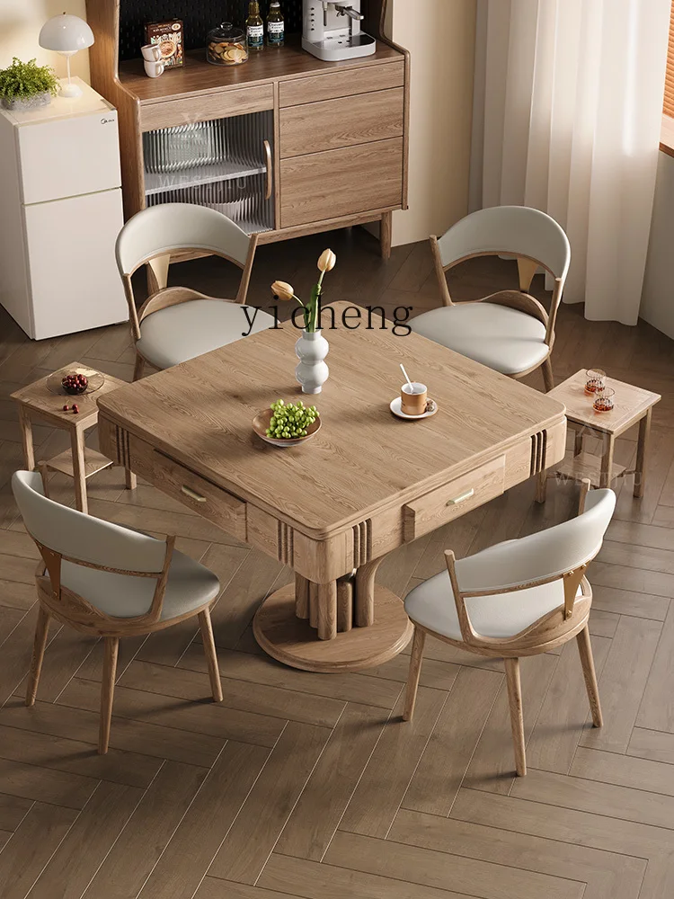 

TWR rotor mahjong machine dining table dual-purpose multi-function automatic modern solid wood dining table