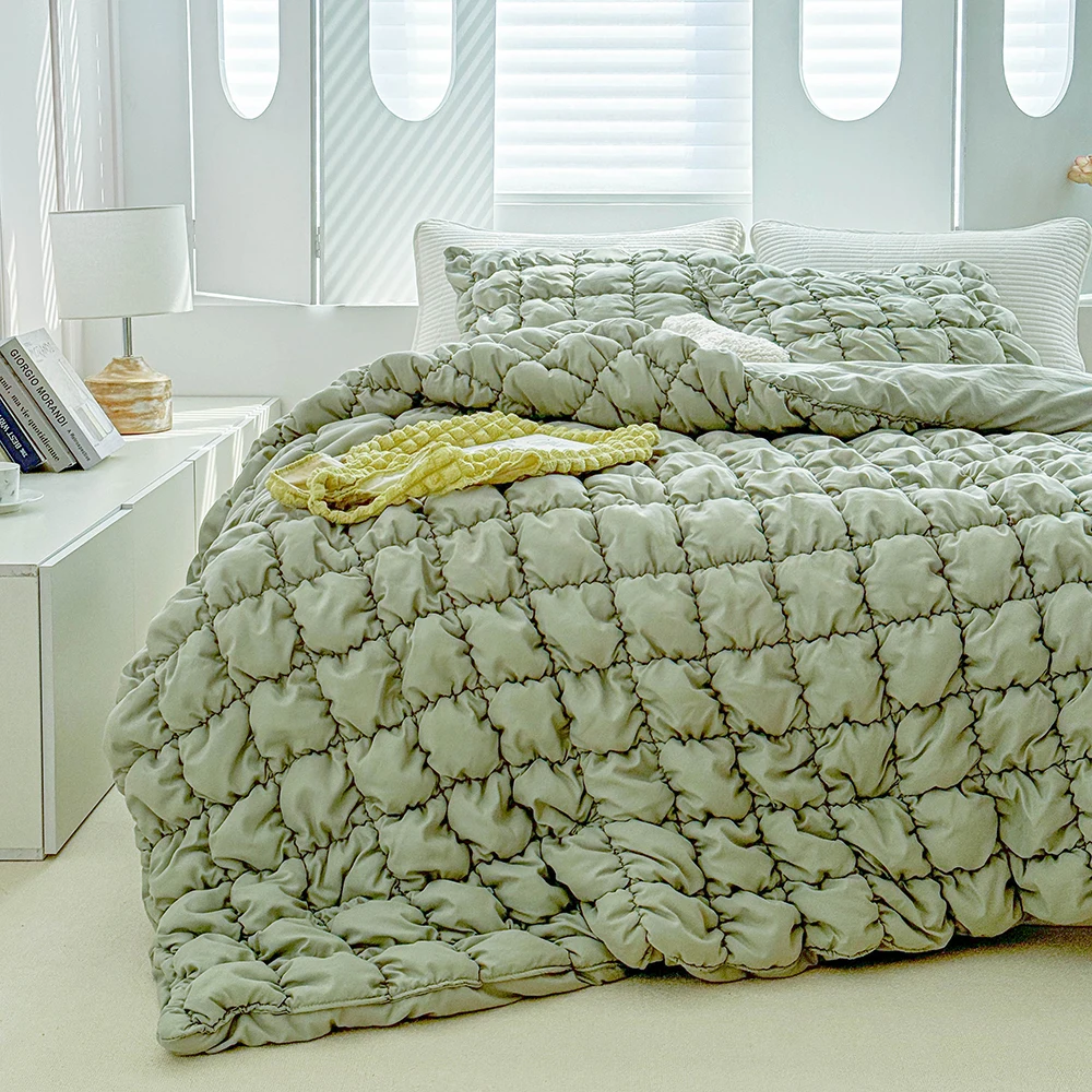 RunGrape Quilted Bedspread Double King Size Nordic Bed Cover Quilts Comforter Bed Linen Summer Microfiber Bedding Bed Spread