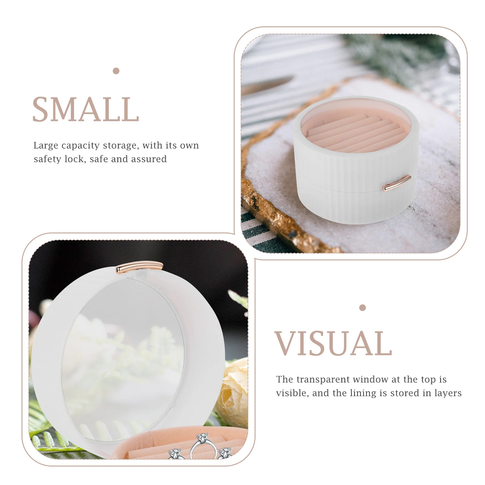 1Pcs Jewelry Storage Box Portable Organizer Case Transparent Window Necklace Earrings Storage Practical Travel Container