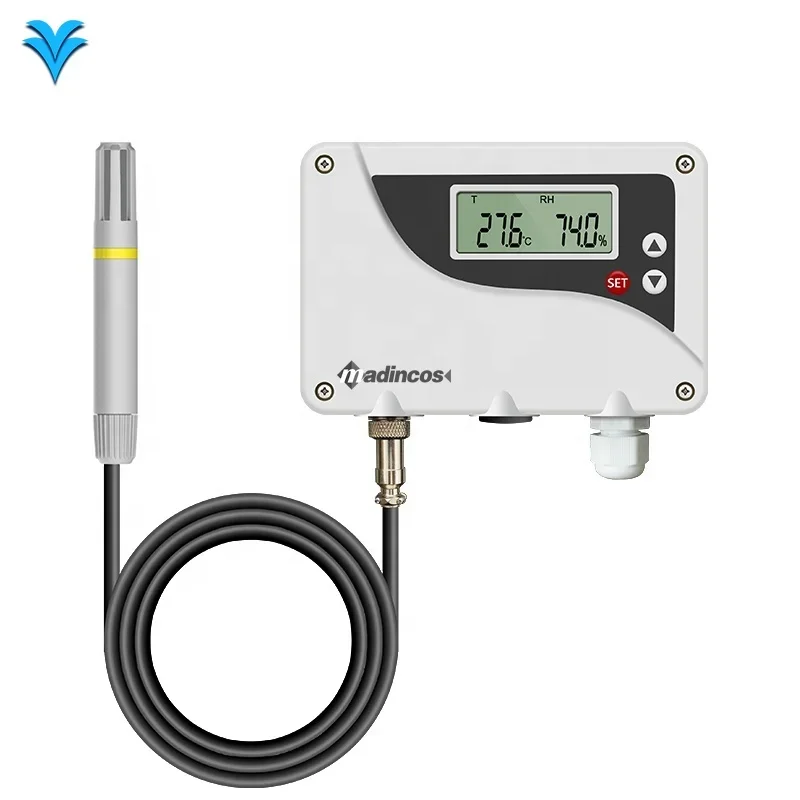 MTH800: Madincos Wall Mounted Seperate Remote Digital Humidity and Temperature Transmitter with 2m Water-proof Lead Cable Sensor