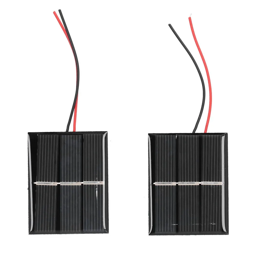 2PCS Polysilicon Mini Solar Panels 0.4W 1.5V 43x55mm Solar Cells Easy To Install Micro Solar Panel Module Emergency Lights