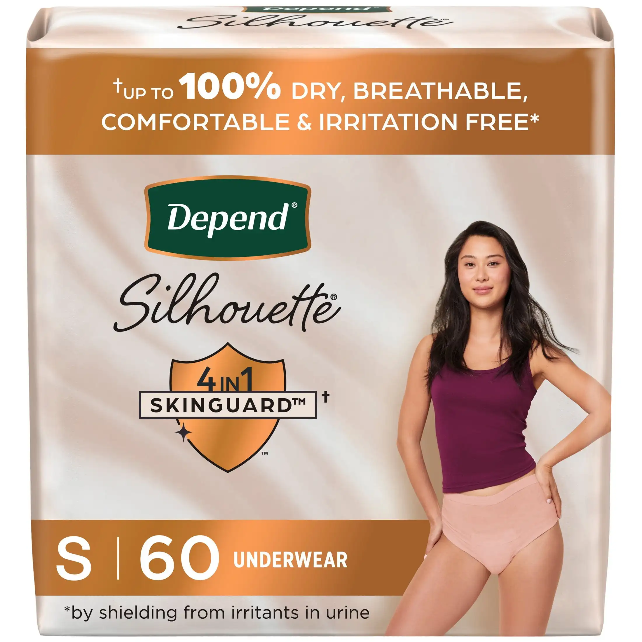 

Silhouette Women's Incontinence & Postpartum Bladder Leak Underwear, S, 60 Count