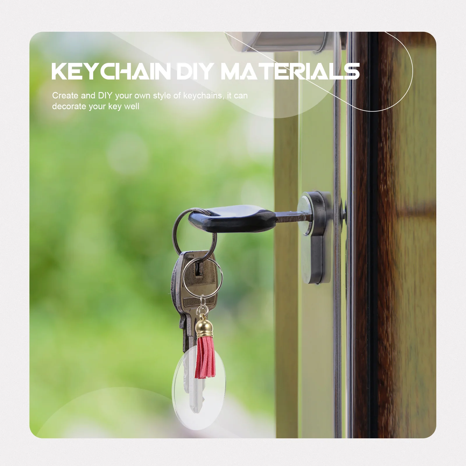 

1Set DIY Tassel Keychain Material Durable Practical Accessories for Crafting Handmade Pendant Decorative DIY Keychain Supplies
