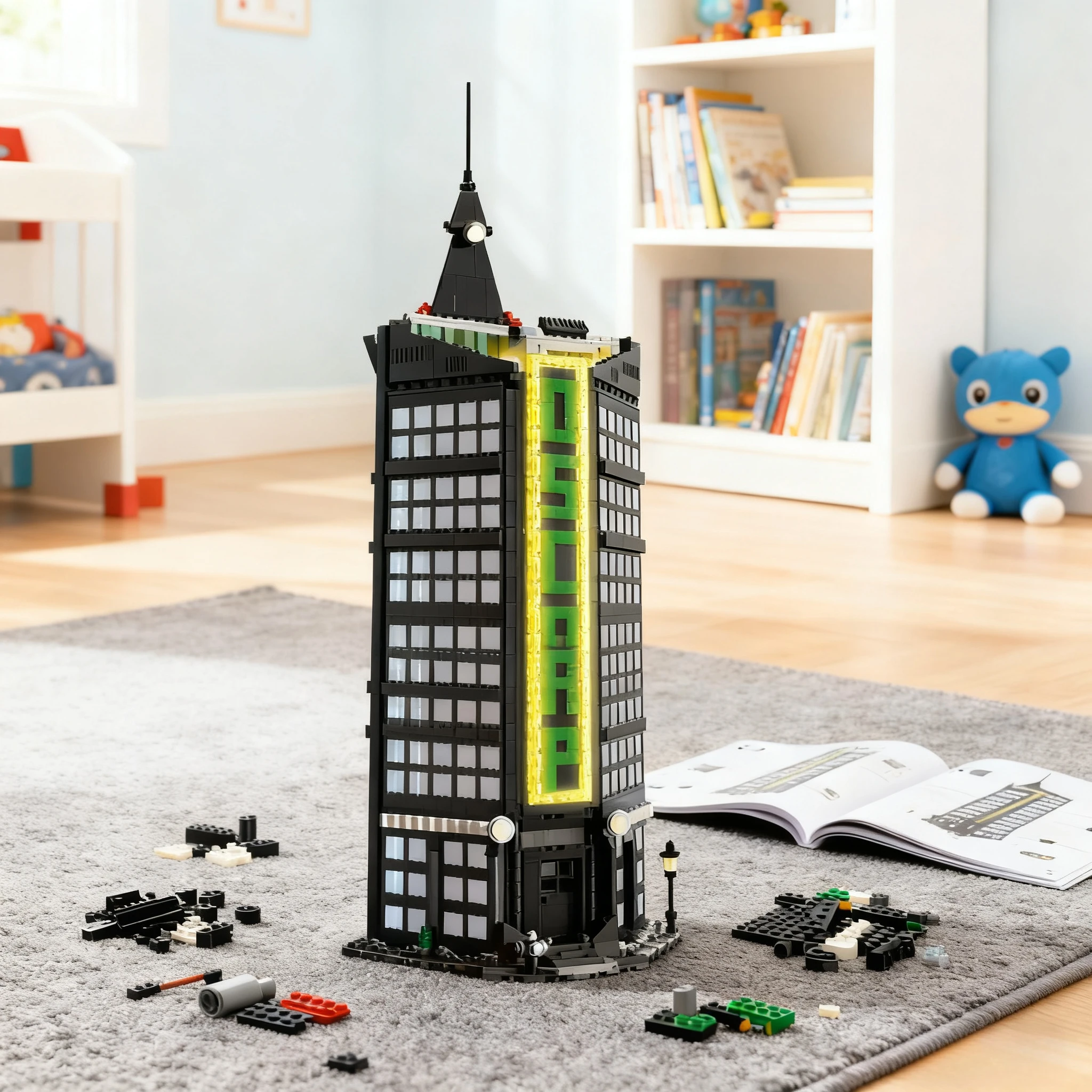 Blocs de construction de modèle Architectural de tour noire créative, jouet City Street View, briques de construction hautes, jouets Puzzle pour enfant fille, cadeau