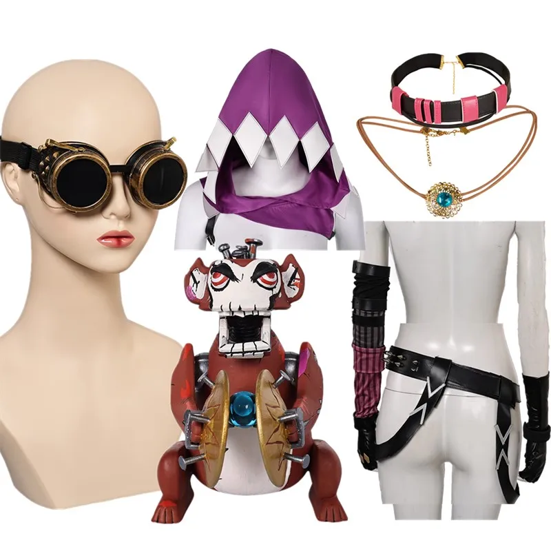 Jinx Cosplay Okładki na palce Gra LOL Arcane Odgrywanie ról Dorosłe kobiety Halloween Karnawał Kostium Akcesoria Rekwizyt
