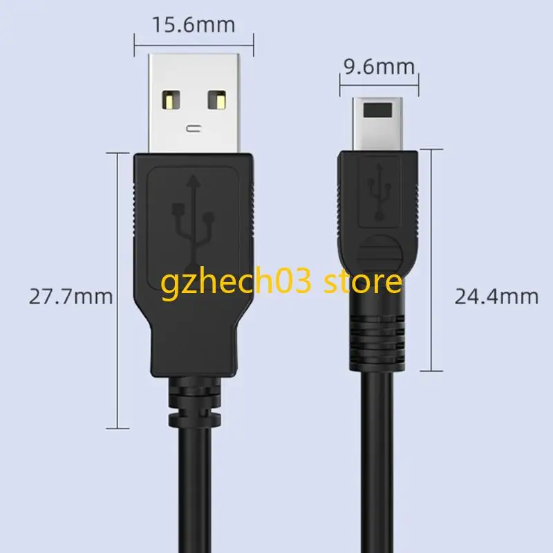 G2AC Trapezoid Mini USB CABLE CABLE USB Power Wire Wire 80 см в длину черный