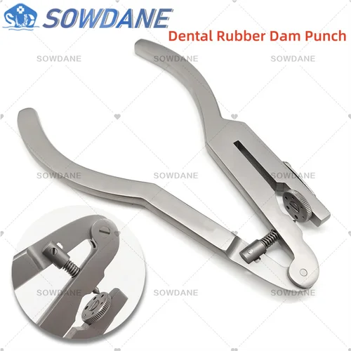 Nueva alta calidad Dental goma dique agujero punzón fórcep dentista alicates de dique de goma instrumento herramienta para Clip DamClamp de goma