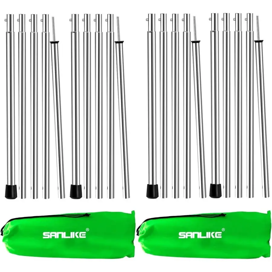 

Camping Tent Tarp Poles Set for Canopy Awning Shelter Backpacking Hiking Telescopic Adjustable Length Tent Sunshade Support Stic