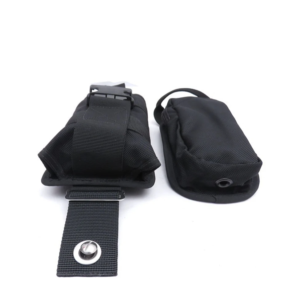 Nuove tasche per cintura pesi per immersioni subacquee in nylon nero 1680D da 2 pezzi con fibbia a sgancio rapido -2,5X15X5 cm