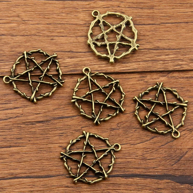 10pcs 28*26mm Charms Maimang Star Punk Gothic Pendant For DIY Necklace Earrings Handmade Jewelry Making